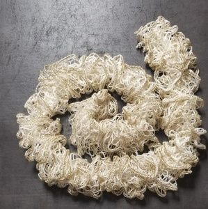 Cream Glitter Ruffle Scarf